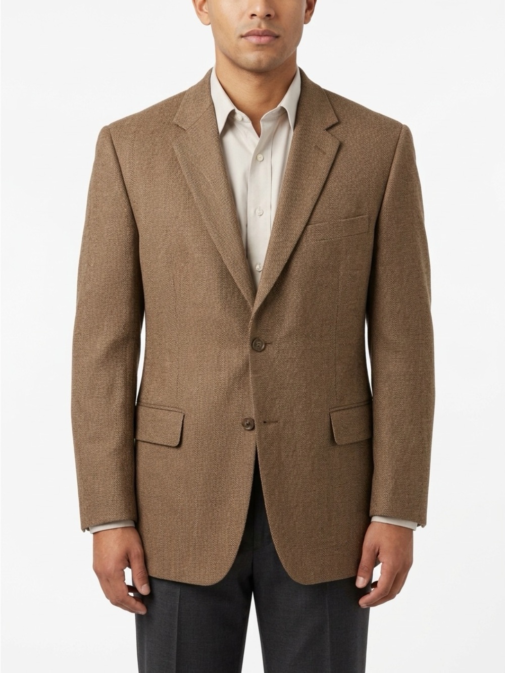 Ralph Lauren Blazer Two Button Notch Lapel Pure Wool Brown 46 R